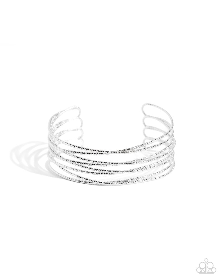 Monochromatic Crossover-Silver Bracelet #0092