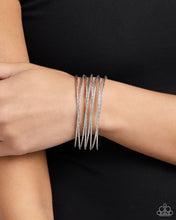 Load image into Gallery viewer, Monochromatic Crossover-Silver Bracelet #0092
