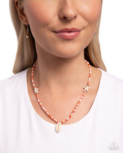 Beachside Beauty-Orange Necklace #0153