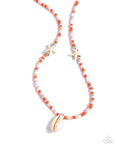 Beachside Beauty-Orange Necklace #0153