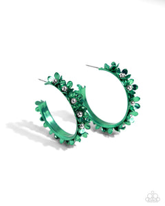 Fashionable Flower Crown-Green Earring #0078