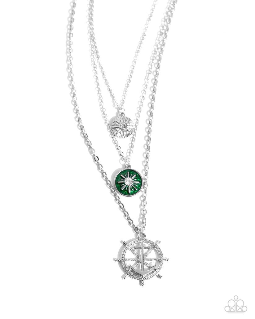 Anchor Arrangement-Green Necklace #0004