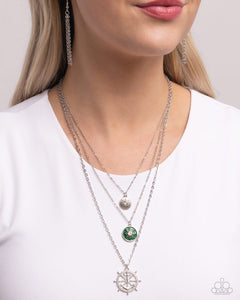 Anchor Arrangement-Green Necklace #0004