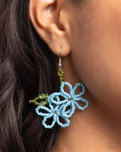 Load image into Gallery viewer, Beaded Blooms-Blue Earring #0093
