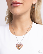 Load image into Gallery viewer, Hallucinatory Hearts-Orange Necklace #0134
