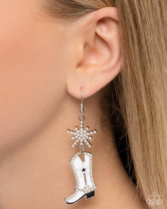 Compelling Cowboy-White Earring #0156