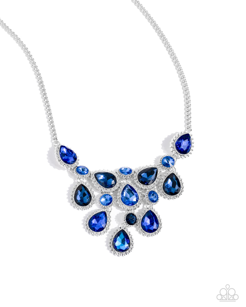 Dripping In Dazzle-Blue Necklace #0162