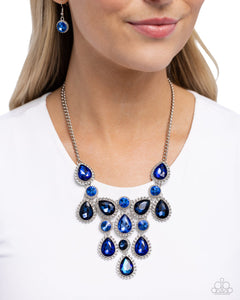 Dripping In Dazzle-Blue Necklace #0162