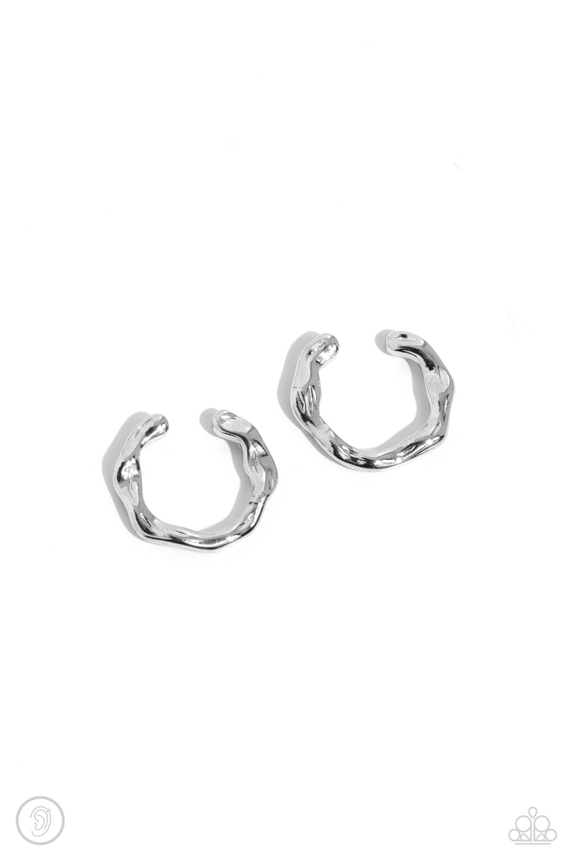 Enigmatic Echo-Silver Earring Cuff-#0124