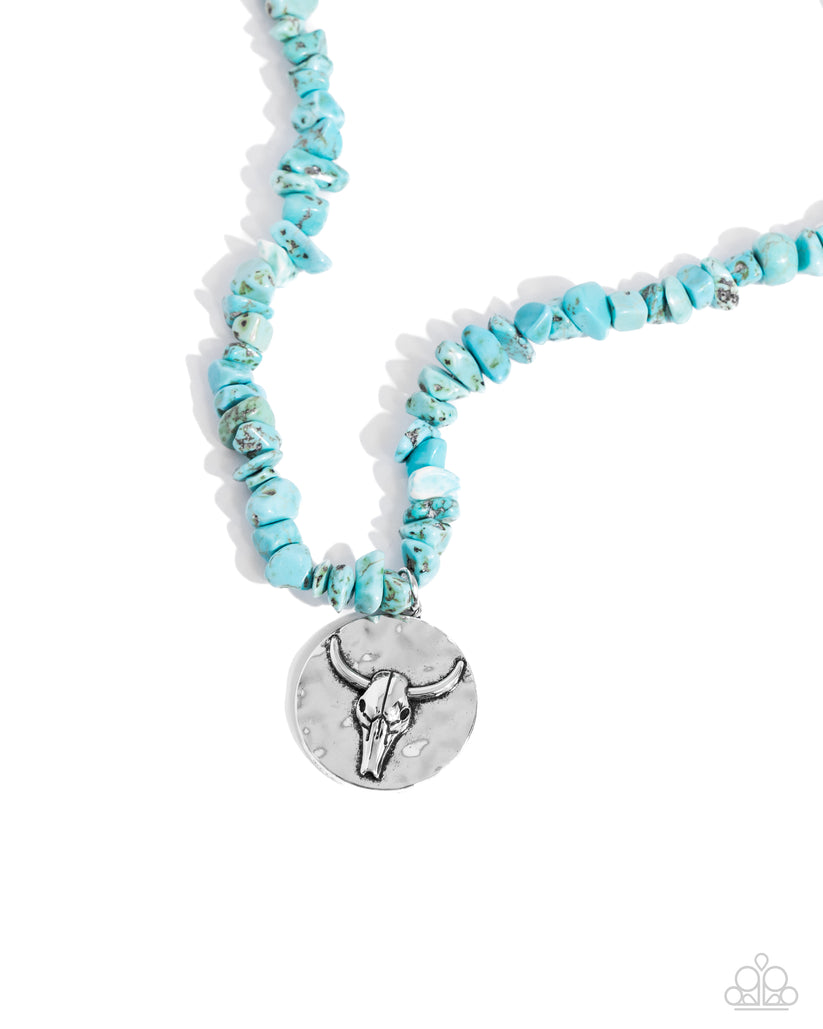 Longhorn Leader-Blue Necklace #0057