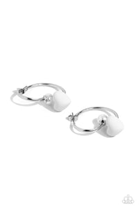 Romantic Representative-White Hoop Earring #0141