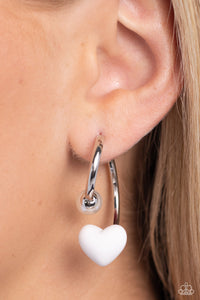 Romantic Representative-White Hoop Earring #0141