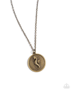 Seahorse Solo-Brass Necklace #0073