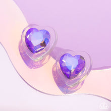 Load image into Gallery viewer, Heart Pounding Haute-Purple Earring #0083
